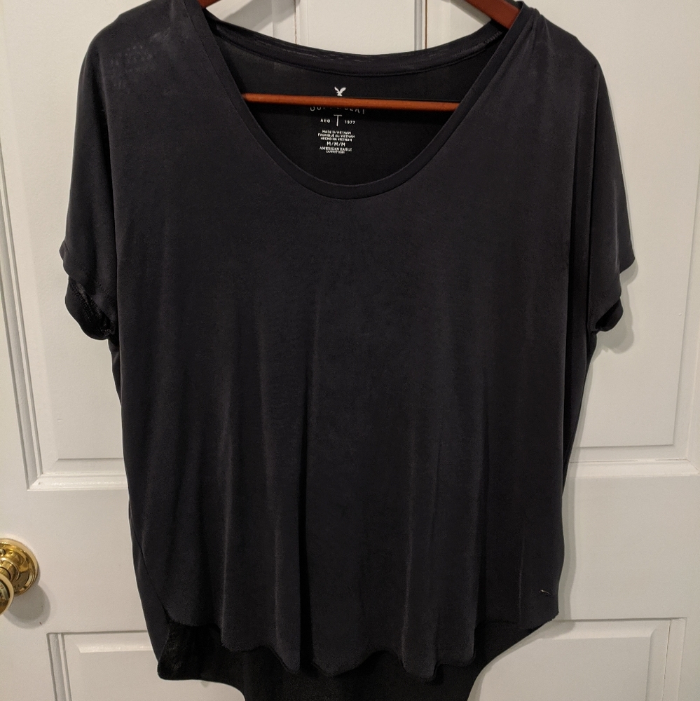 black soft + sexy boyfriend top